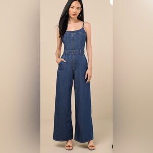 Bustier Dark Wash Zip-Front Wide-Leg Jumpsuit
Levi's